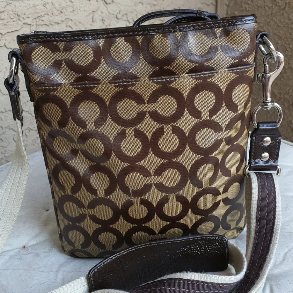 Coach Brown and Tan Crossbody Bag